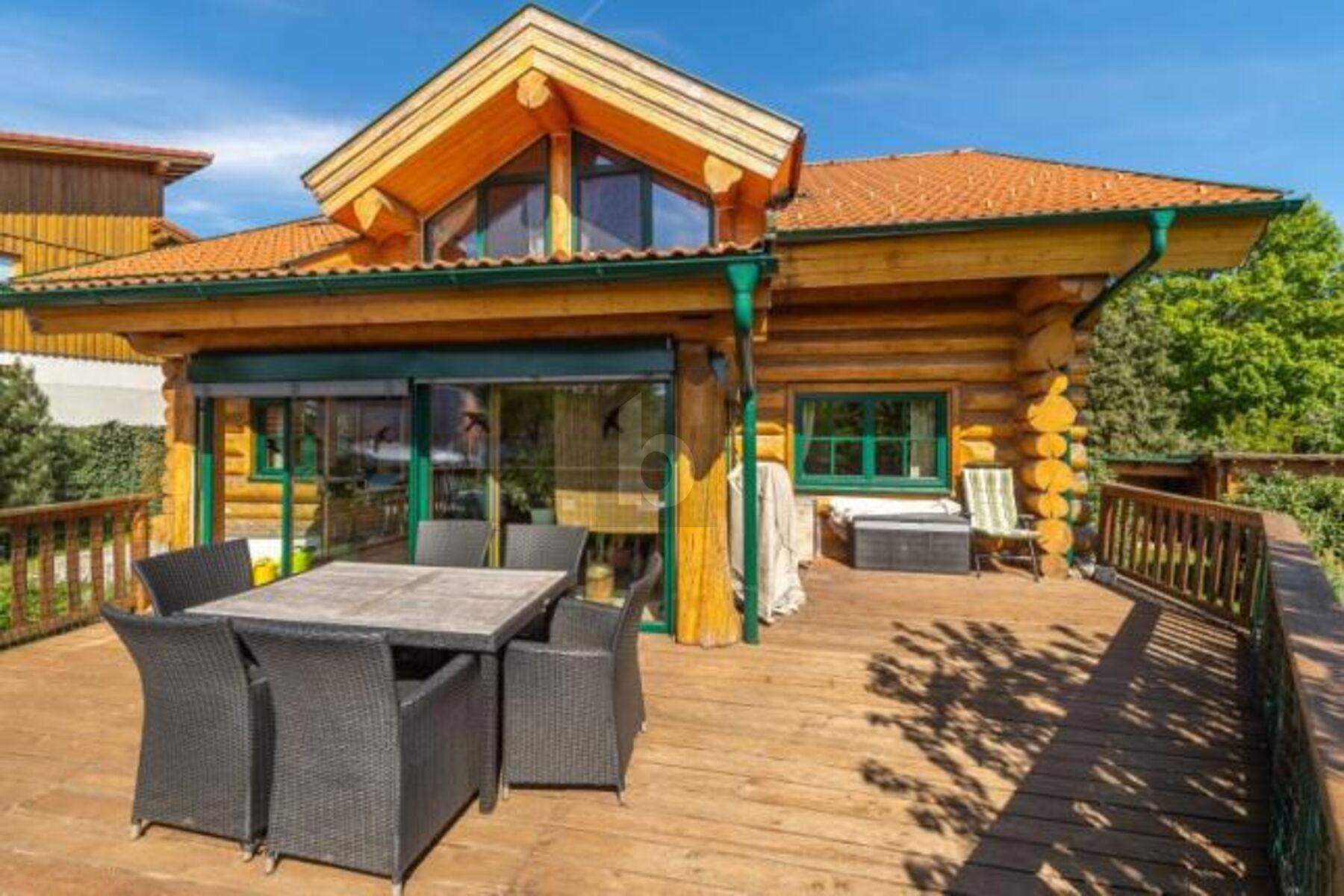 KANADAFEELING PUR - ROMANTISCHES NATURSTAMMBLOCKHAUS MIT NEUEM POOL! / / 2392 Sulz im Wienerwald / Bild 1