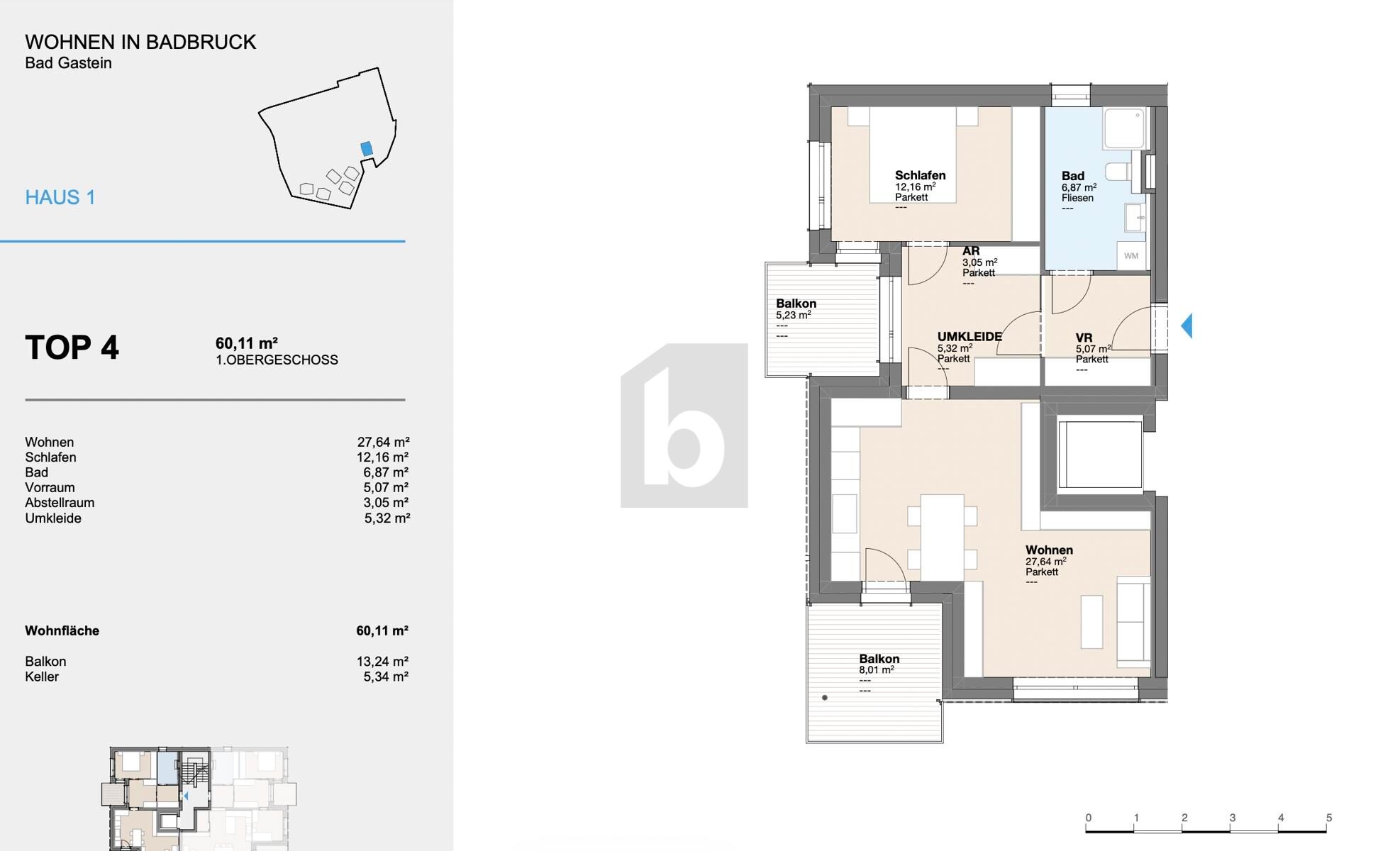 MIT BALKON UND WEITSICHT! MODERNER NEUBAU IN HOHER QUALIT�T H1/4 /  / 5640&nbsp;Bad Gastein / Bild 4
