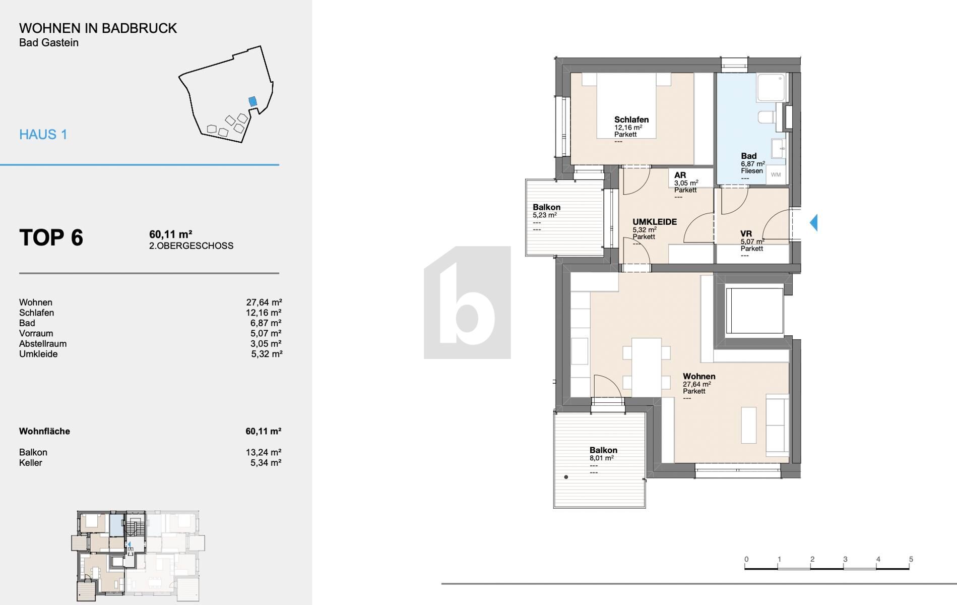MIT BALKON UND WEITSICHT! MODERNER NEUBAU IN HOHER QUALIT�T H1/6 /  / 5640&nbsp;Bad Gastein / Bild 4